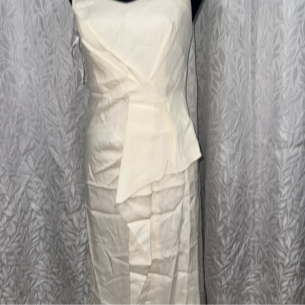 Ann Taylor ivory white and silver straps size 0 NWT bridal prom wedding dress - Picture 11 of 16